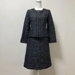 ニューヨーカー　ツイード　スカートスーツ　春　ブラック　セレモニー　大人　上品