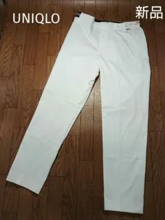 新品タグ付き UNIQLO ユニクロ サテンアンクルパンツ M 透けにくい白