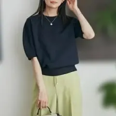 ナノユニバース ハニカムダンボールフォルムトップス S ネイビーのサムネイル