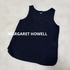 週末セール⭐️ MARGARET HOWELL リネン100%タンクトップネイビーのサムネイル