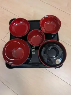 寒川神社 お食い初め 食器セット 漆器のサムネイル