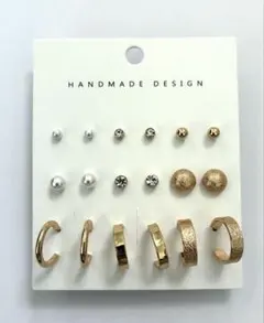 Cream dot. ピアス9セット