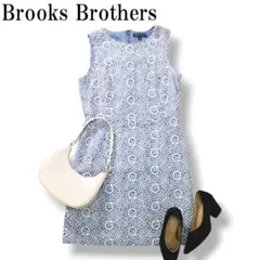 【美品】 【上質】 ブルックスブラザーズ ノースリーブ ワンピース ブルー ♪