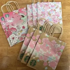 スターバックス 桜デザイン ショップ袋 8枚セット