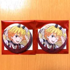 鬼滅の刃 無限城 カフェ 干支2026 午年イベント 箔押し缶バッジ 善逸 2個