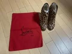 Christian Louboutin ヒョウ柄ブーティ 保存袋付き
