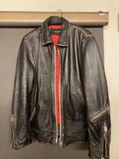 美品 M ナノユニバース 羊革 シングル ライダース 黒 中綿 キルティング