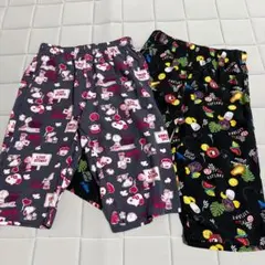 新品スヌーピーステテコパンツ七分丈 130cm 2枚セットまとめ売りルームウエア