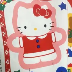 1989年製　クリスマス　ハローキティ マスコット　型紙生地　サンタ　国産　1枚