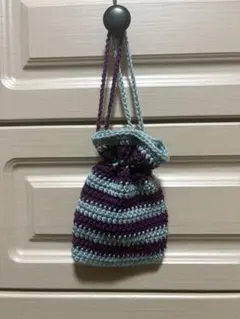 編み物 巾着 ポーチ ハンドメイド