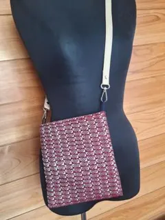 【一点物】　手織り　ポシェット　スマホショルダーバッグ　ハンドメイド