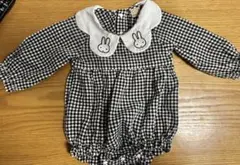 petit main ミッフィー ギンガムチェック ロンパース 80サイズ