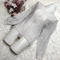 SUGAR ROSE【F】 Vネック 長袖シャツ ライトグレー カットソーのサムネイル