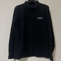 Subciety 長袖シャツ 胸ポケット　刺繍ロゴ　サブサエティ　黒　Sのサムネイル