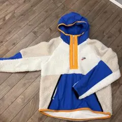 Nike フリースジャケット フード付き 青/白/オレンジ 古着