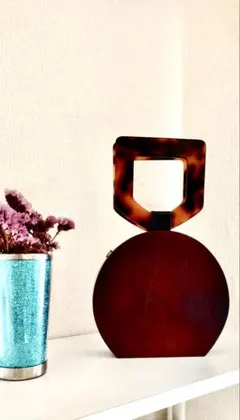 【未使用】ZARA ザラ ウッド クラッチバッグ 2way べっ甲ハンドル