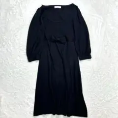 フェルゥ ニットワンピース ロング丈 無地 オンワード樫山 シンプル 上品 式典