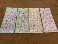 【平成レトロ系シール4枚まとめ売り】動物　ぷっくり　ボンボン　キラキラ