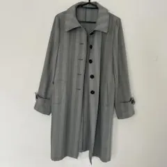 グレー チェック柄 トレンチコート