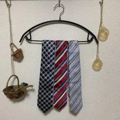 【まとめ売り】ネクタイ3本セット ネイビー レッド ストライプ
