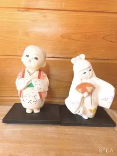 昭和レトロ】陶器人形 わらべ人形 セト クラフト 2体セット - メルカリ