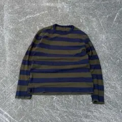 old uniqlo striped l/s cut sew archive