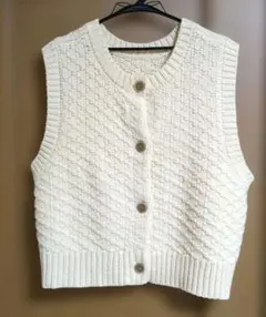 Samantha Mos2 ニットベスト　きなり