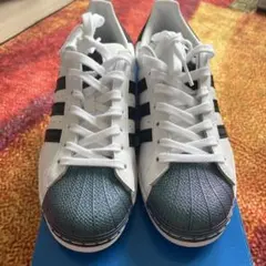 新品未使用【希少デザイン】adidasスーパースター 27cmメタリックグリーン