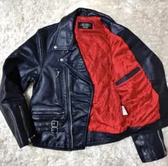 ホーンワークス ダブル ライダースジャケット キルティング ブラック レザー