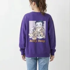 【ベティー ブープ】バックプリント スウェット トレーナー パープル Mサイズ