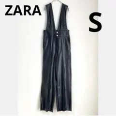 《ZARA》エコレザー サロペット オールインワン 黒 ストレッチ USA/Sのサムネイル