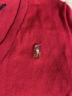 送料込み！【ラルフローレン】美品　メリノウール　赤　スポーツのサムネイル
