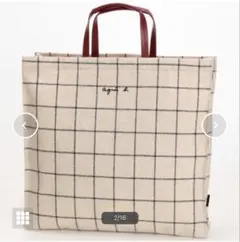 【極美品】agnes b. アニエスベー 格子柄チェックトートバッグ 希少 人気のサムネイル