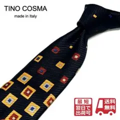 【美品】王道ブランド TINO COSMA ネクタイ イタリア製 パターン柄