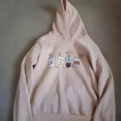 コーヒーカップイラストパーカー ベージュ150～160