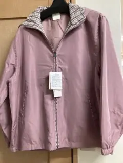 婦人パーカー　ジャンバー　くすみピンク色　新品タグ付き　Ｍ〜Ｌ　２wayのサムネイル