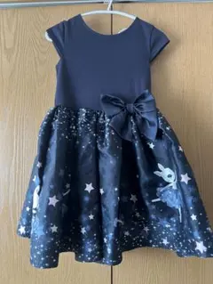 H&M 女児用ワンピース 約120〜130ネイビー 星柄 うさぎ 発表会にも