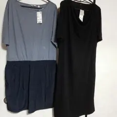 未使用　レディース　ユニクロ　ボートネックワンピース　ドレープネックドレス