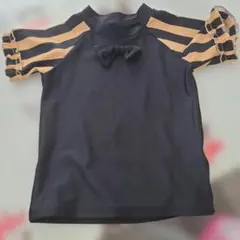 女の子用セパレート水着上下セット 黒とベージュ