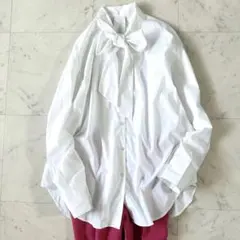 美品♪ジャーナルスタンダード ボウタイビッグシャツ リボンブラウス 白シャツ