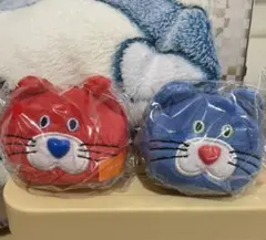 mojojojo ガチャ ぬいぐるみ フェイスマスコット ネコ 赤 青 猫