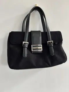 ブラック スエード レザー ハンドバッグ