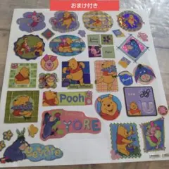 平成レトロ ディズニー プーさん キラキラシール ステッカー おまけ付き