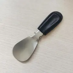 コロンブス　Leather Shoehorn 携帯用靴べら　黒　折りたたみ式