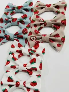 トリミングチョーカー　犬用　いちご柄　３色