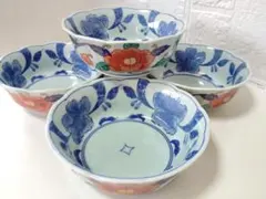 有田焼　聖山窯　色絵　輪花 小鉢　5客