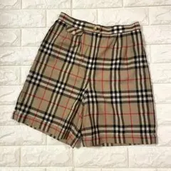 【バーバリーズ】ノバチェック　キュロットスカート　希少　金ボタン