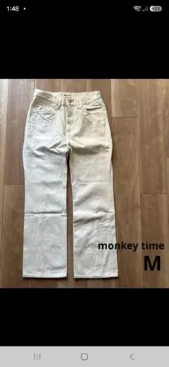 monkey time メンズ　パンツ　デニム　白のサムネイル