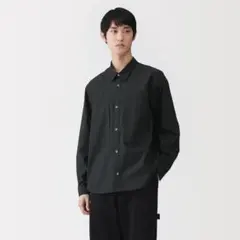 26SS 新品　無印良品 MUJI Labo 紳士コットンワークシャツ XL黒