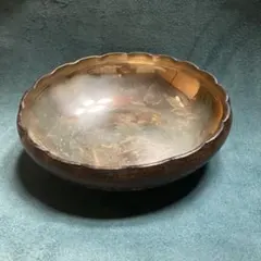 銀・銅製 菓子器 茶器 アンティーク 布張木箱付き　￼高5.8×胴径20cm 銀・銅製 菓子器 茶器 アンティーク 布張木箱付き ￼高5.8×胴径20cm